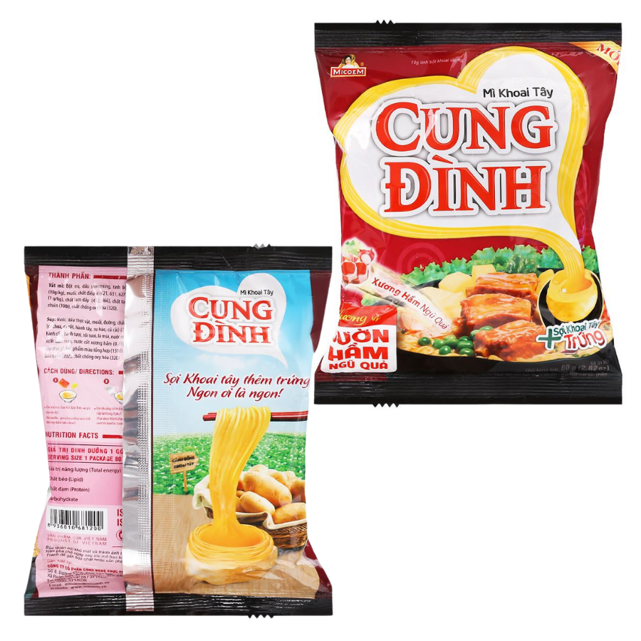 Mì Cung Đình Micoem vị sườn hầm ngũ quả gói 80g 0